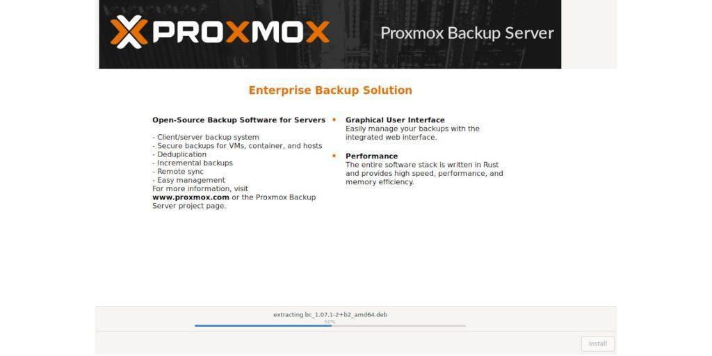 instalación de proxmox backup server 8